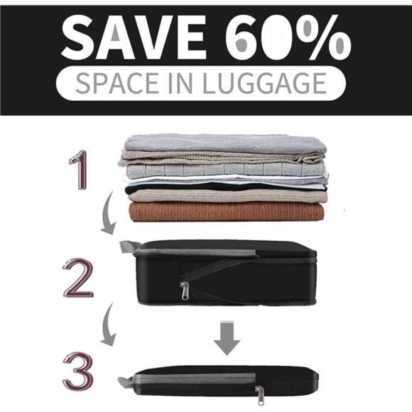 4 Pack  Compression Packing Cubes Travel Accessories Expandable Organizers - Picture 4 of 6